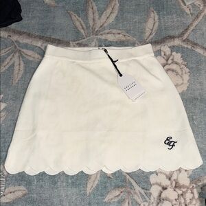 English Factory White Scalloped Mini Skort